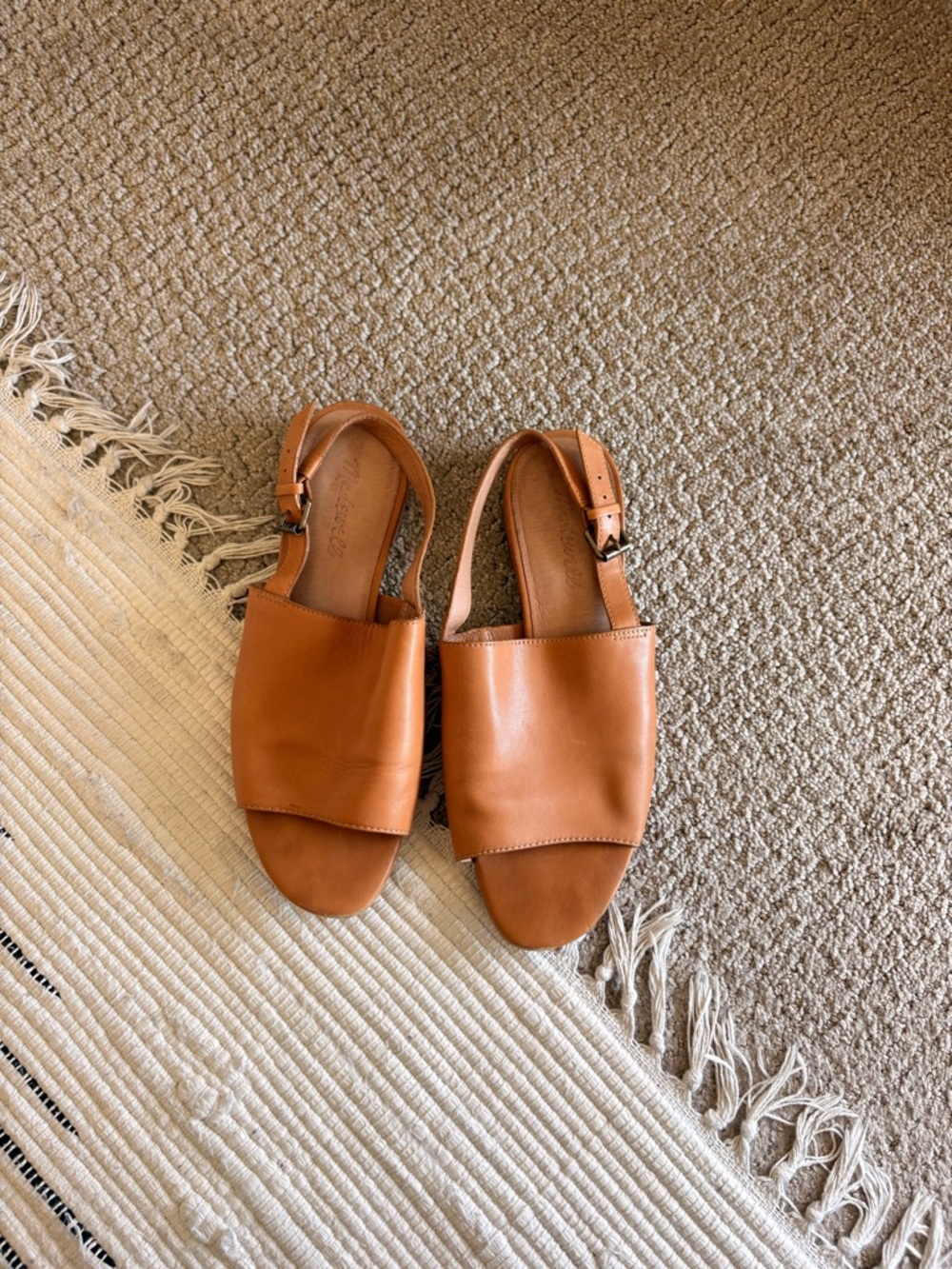 MADEWELL Women's Tan Leather Slingback Sandals